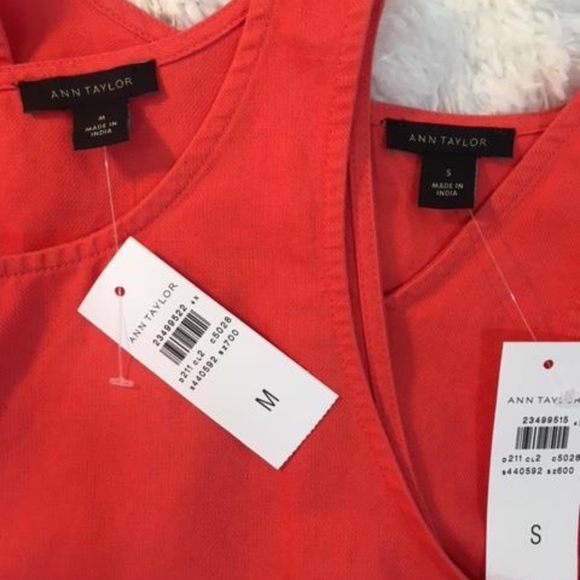 NWT Ann Taylor Coral Blaze Ruffle Swing Top - Picture 6 of 6